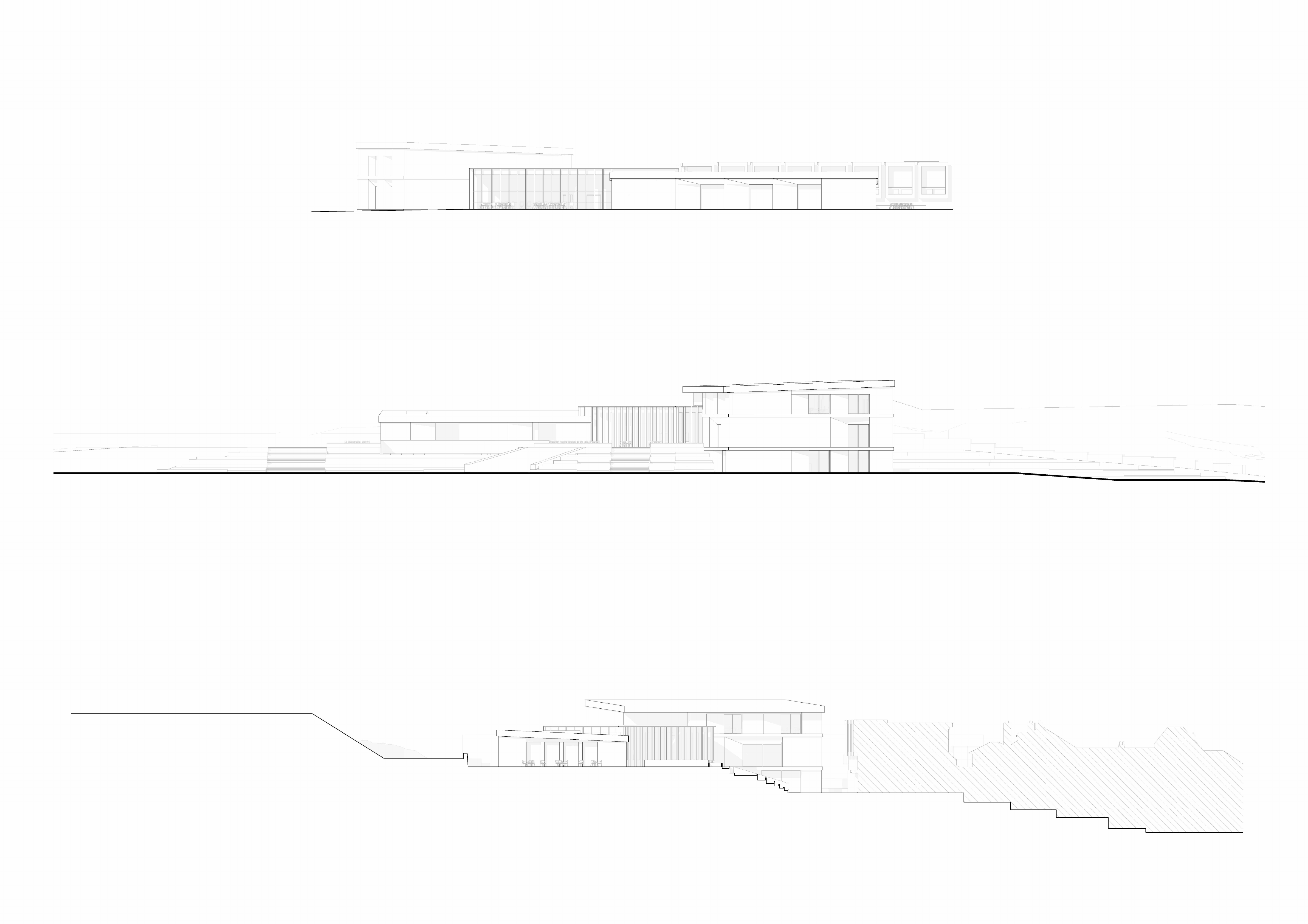 High-resolution architectural elevation linework