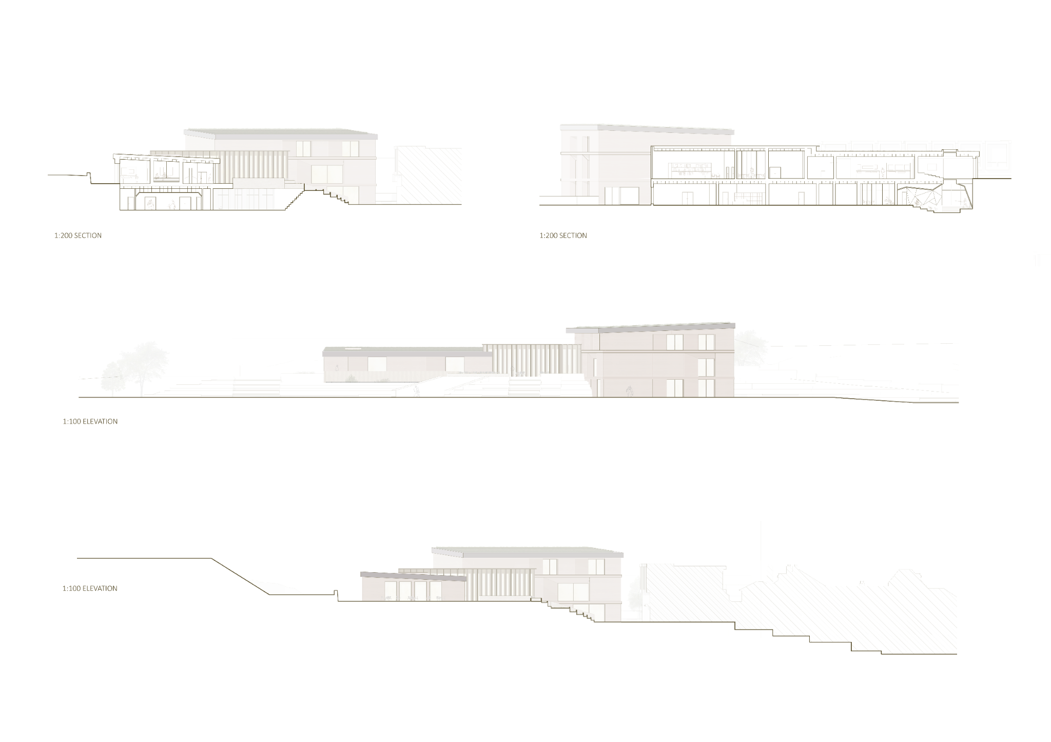 Architectural elevations and sections sheet