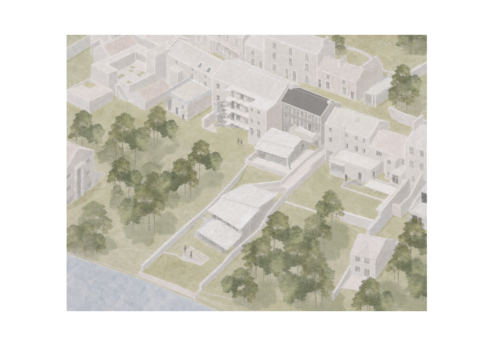 Architectural axonometric watercolour