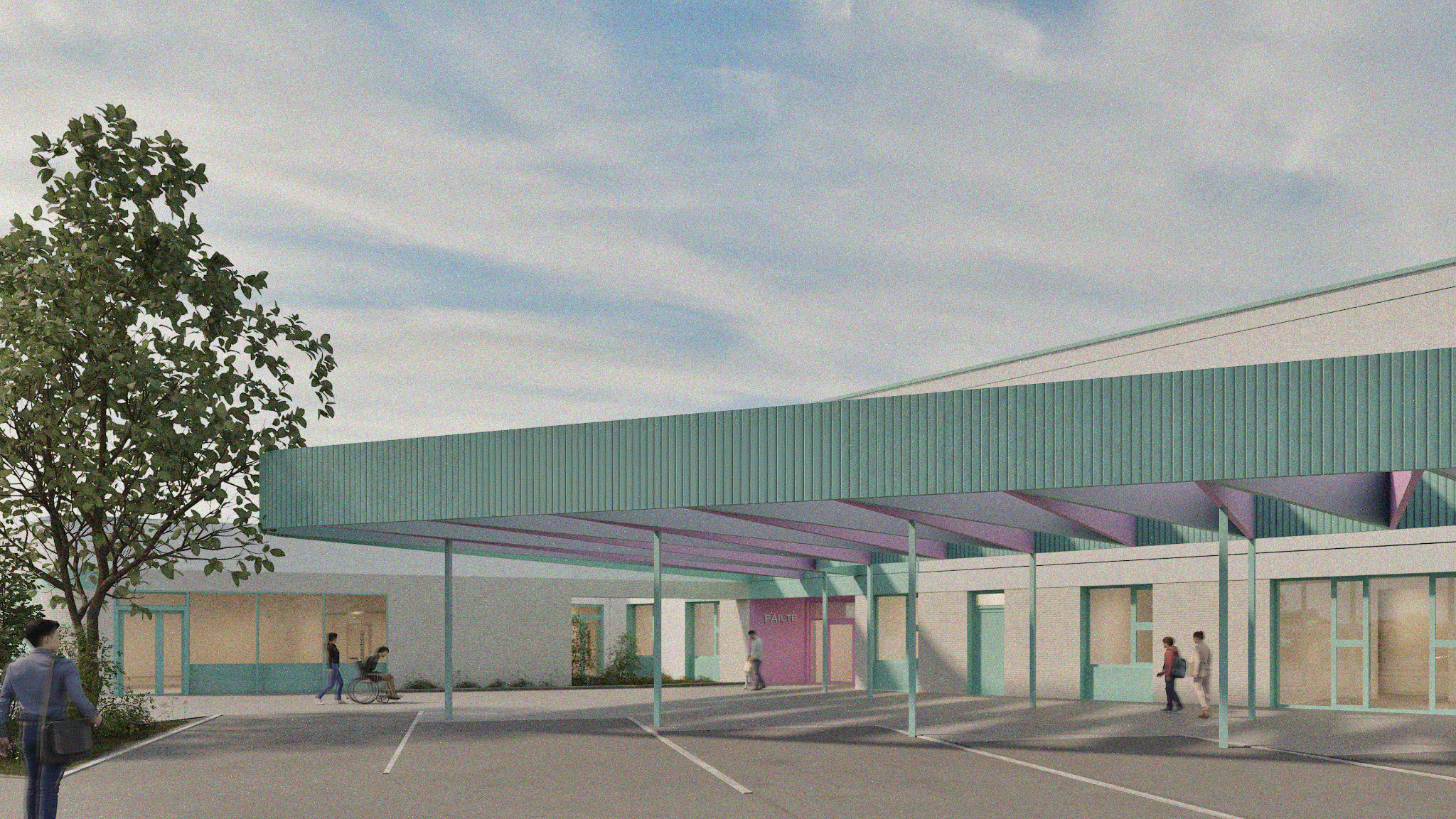 Covered entrance architectural visualisation